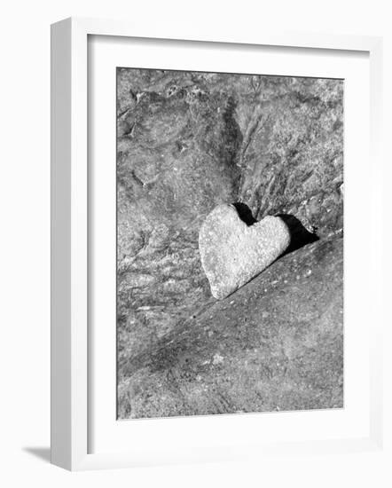 Heart Shaped Rock, Sradled in Larger Rock-Janell Davidson-Framed Photographic Print