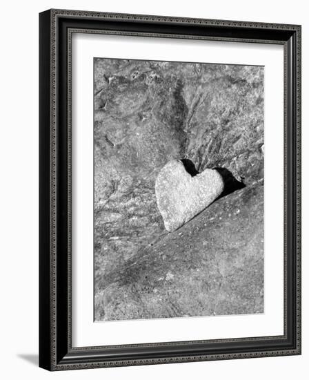 Heart Shaped Rock, Sradled in Larger Rock-Janell Davidson-Framed Photographic Print