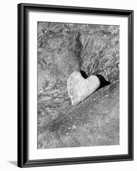 Heart Shaped Rock, Sradled in Larger Rock-Janell Davidson-Framed Photographic Print