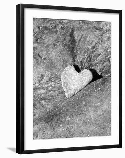 Heart Shaped Rock, Sradled in Larger Rock-Janell Davidson-Framed Photographic Print