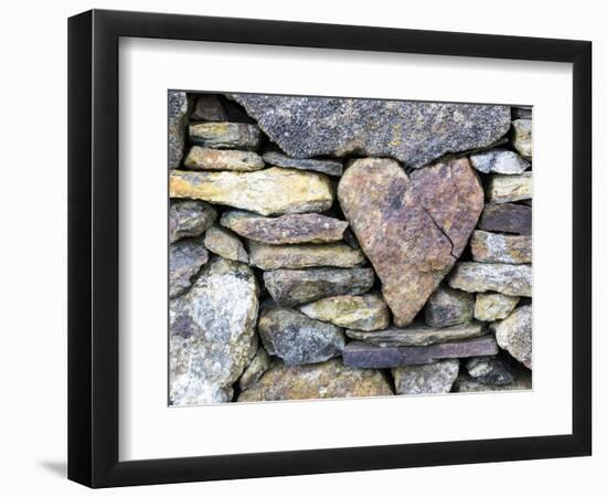 Heart-shaped stone in a wall, Rodel, Harris, Scotland-Niall Benvie-Framed Photographic Print