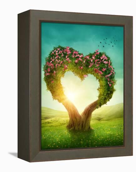 Heart Shaped Tree in the Meadow-egal-Framed Premier Image Canvas