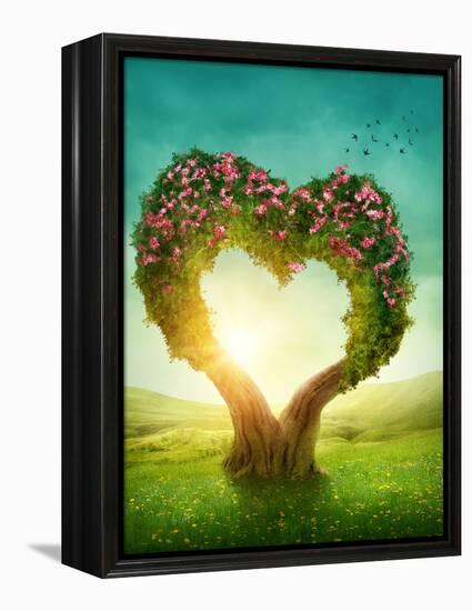 Heart Shaped Tree in the Meadow-egal-Framed Premier Image Canvas