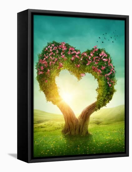 Heart Shaped Tree in the Meadow-egal-Framed Premier Image Canvas