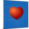 Heart Symbol Like Blueprint Drawing-eriksvoboda-Mounted Art Print