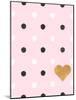 Heart White and Black Dots on Pink-Sd Graphics Studio-Mounted Art Print