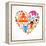 Heart With India Icons-Marish-Framed Stretched Canvas