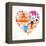 Heart With India Icons-Marish-Framed Stretched Canvas