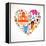 Heart With India Icons-Marish-Framed Stretched Canvas