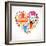 Heart With India Icons-Marish-Framed Art Print