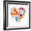 Heart With India Icons-Marish-Framed Art Print