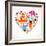 Heart With India Icons-Marish-Framed Art Print