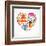 Heart With India Icons-Marish-Framed Art Print