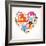 Heart With India Icons-Marish-Framed Art Print