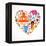 Heart With India Icons-Marish-Framed Stretched Canvas