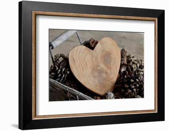 Heart, Wood, Cone, Decoration, Still Life-Andrea Haase-Framed Photographic Print