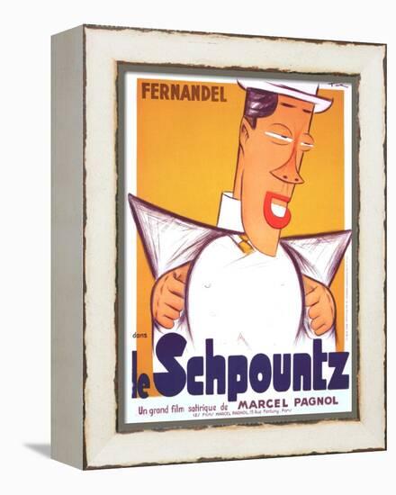 HEARTBEAT, (aka LE SCHPOUNTZ), French poster, Fernandel, 1938-null-Framed Stretched Canvas