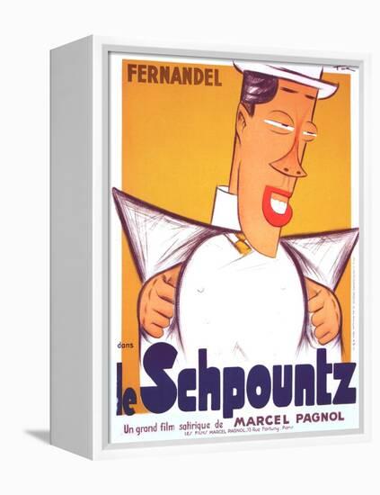 HEARTBEAT, (aka LE SCHPOUNTZ), French poster, Fernandel, 1938-null-Framed Stretched Canvas