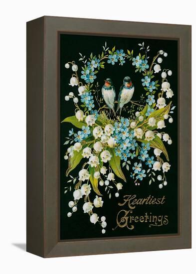 Heartiest Greetings, Vintage Bouquet-null-Framed Stretched Canvas