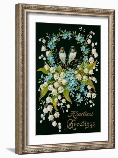 Heartiest Greetings, Vintage Bouquet-null-Framed Premium Giclee Print