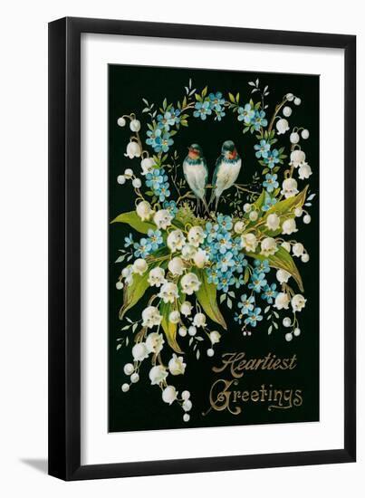 Heartiest Greetings, Vintage Bouquet-null-Framed Premium Giclee Print