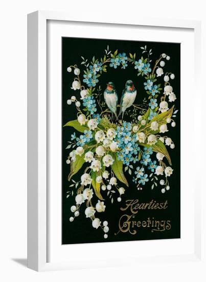 Heartiest Greetings, Vintage Bouquet-null-Framed Premium Giclee Print