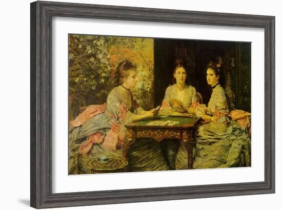 Hearts are Trumps-John Everett Millais-Framed Art Print