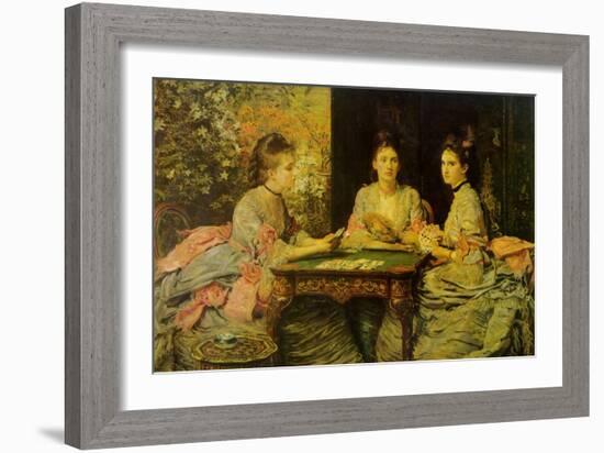 Hearts are Trumps-John Everett Millais-Framed Art Print