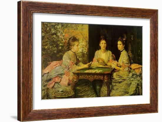 Hearts are Trumps-John Everett Millais-Framed Art Print