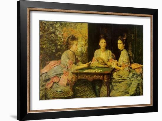 Hearts are Trumps-John Everett Millais-Framed Art Print