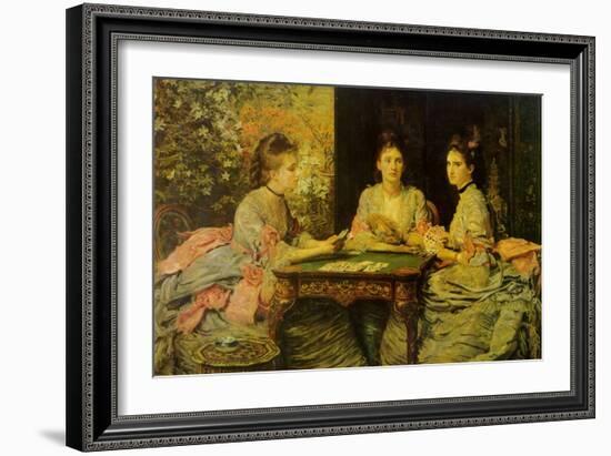 Hearts are Trumps-John Everett Millais-Framed Art Print