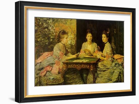 Hearts are Trumps-John Everett Millais-Framed Art Print