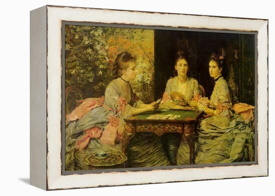 Hearts are Trumps-John Everett Millais-Framed Stretched Canvas