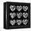 Hearts Chalkboard, Love Background and Texture-homobibens-Framed Stretched Canvas