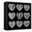 Hearts Chalkboard, Love Background and Texture-homobibens-Framed Stretched Canvas