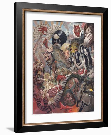 Hearts, Minds and Idle Hands-Aaron Jasinski-Framed Art Print