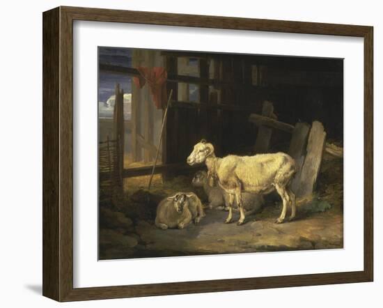 Heath Ewe and Lambs, 1810-James Ward-Framed Giclee Print