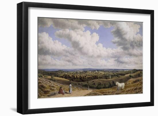 Heath Scene near Minstead in the New Forest looking Towards the Isle of Wight, 1834-J. M. W. Turner-Framed Giclee Print