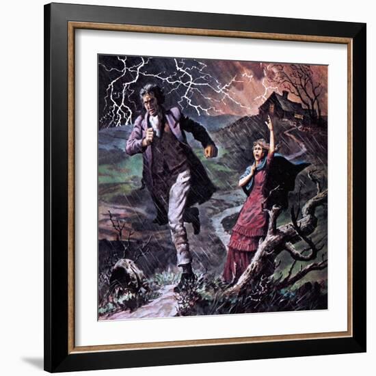 Heathcliff and Cathy, from the Novel Wuthering Heights-Robert Brook-Framed Giclee Print