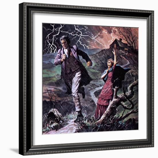 Heathcliff and Cathy, from the Novel Wuthering Heights-Robert Brook-Framed Giclee Print