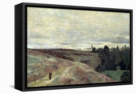 Heather Covered Hills Near Vimoutier, 1860S-Jean-Baptiste-Camille Corot-Framed Premier Image Canvas