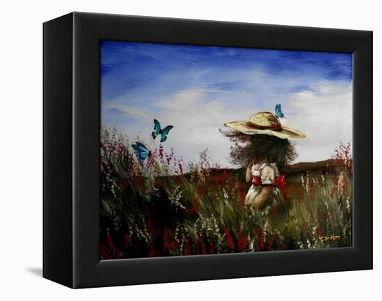 Heather with Butterflies-Cherie Roe Dirksen-Framed Premier Image Canvas