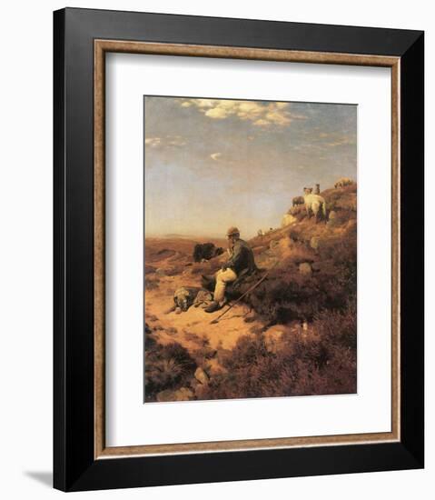 Heathland Shepherd-Eugen Bracht-Framed Art Print