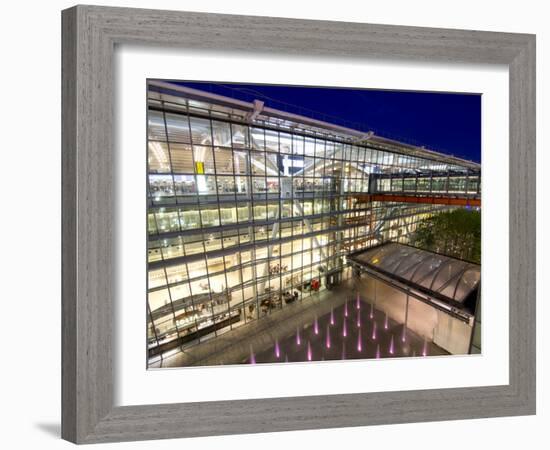 Heathrow Airport Terminal 5 Building at Dusk, London, England, United Kingdom, Europe-Charles Bowman-Framed Photographic Print