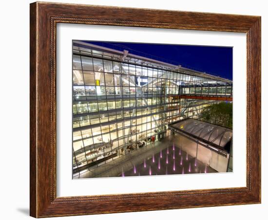 Heathrow Airport Terminal 5 Building at Dusk, London, England, United Kingdom, Europe-Charles Bowman-Framed Photographic Print