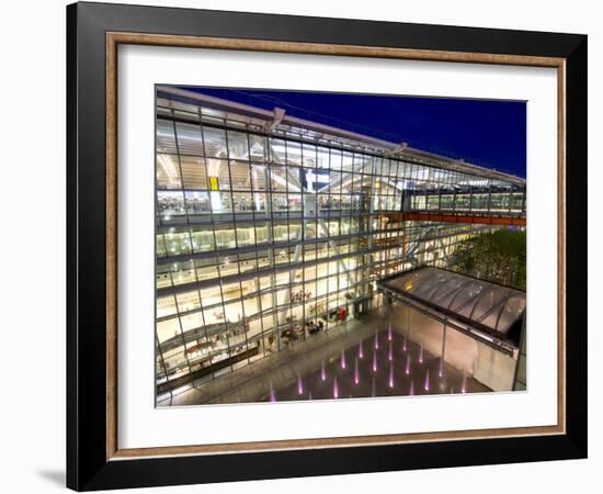 Heathrow Airport Terminal 5 Building at Dusk, London, England, United Kingdom, Europe-Charles Bowman-Framed Photographic Print