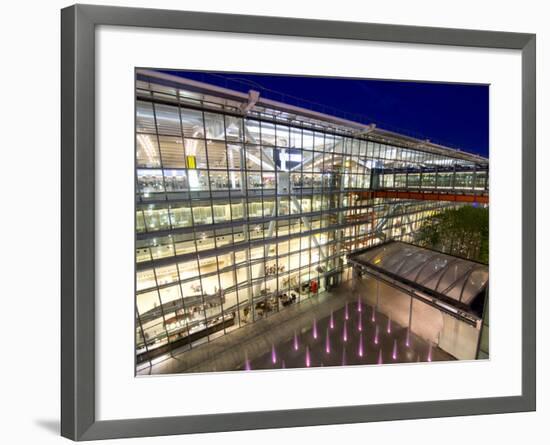 Heathrow Airport Terminal 5 Building at Dusk, London, England, United Kingdom, Europe-Charles Bowman-Framed Photographic Print