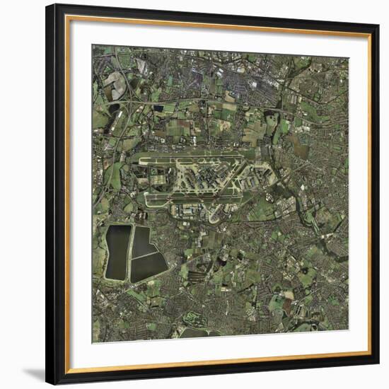 Heathrow Airport, UK, Aerial Image-Getmapping Plc-Framed Photographic Print