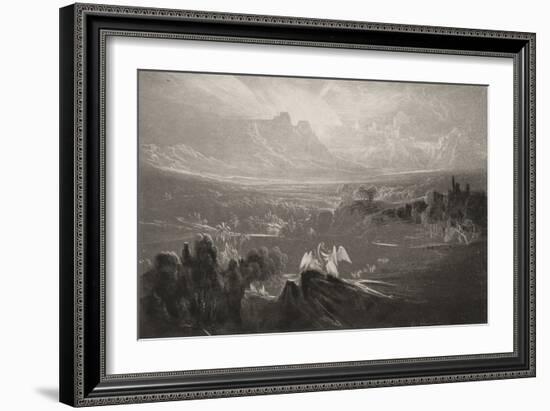 Heaven-The Rivers of Bliss ..., C.1827 (Mezzotint)-John Martin-Framed Giclee Print