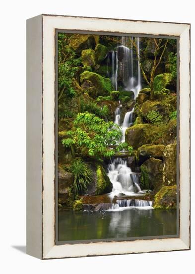 Heavenly Falls, Portland Japanese Garden, Portland, Oregon, Usa-Michel Hersen-Framed Premier Image Canvas